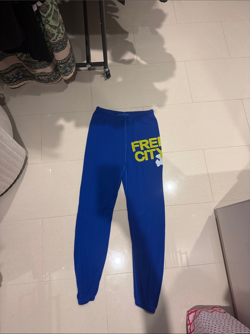 freecity Royal Blue Sweatpants with Yellow Logo
